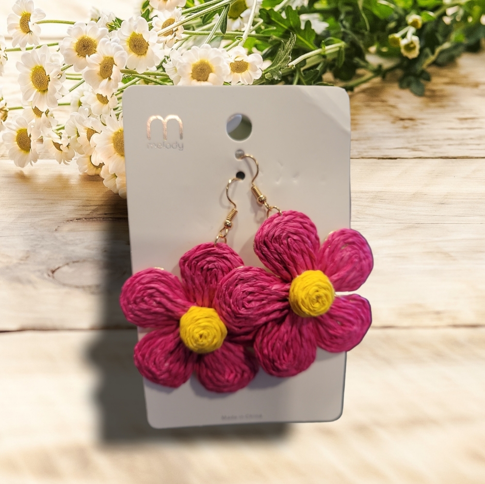 RESTOCKED Pink Daisy Earrings